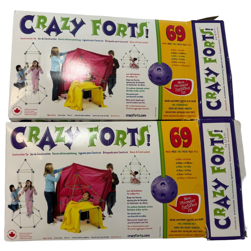 Crazy Forts x2 Building Engineering Design Toy In Box Rods Balls